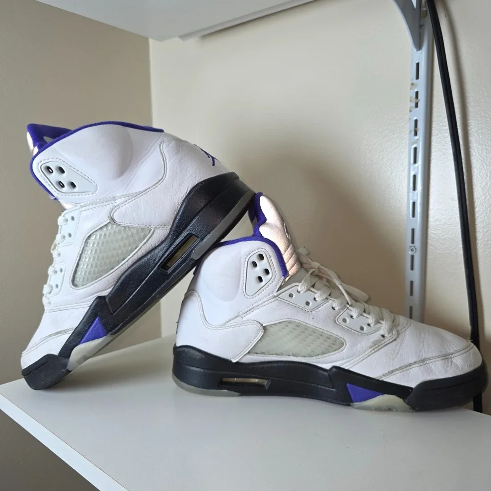 Nike Air Jordan 5 Retro‎ Dark Concord White Purple DD0587-141 Men's 7.5